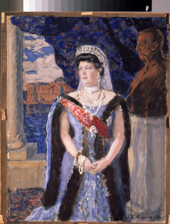 Portrait of the Grand Duchess Maria Pavlovna (1854-1920) van Boris Michailowitsch Kustodiew
