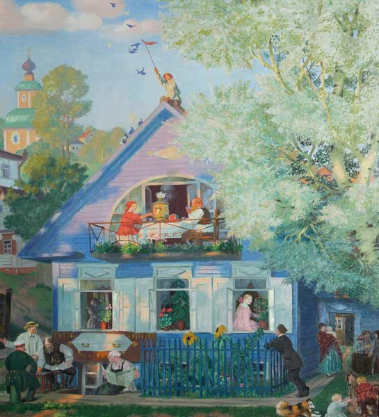 Small Blue House van Boris Michailowitsch Kustodiew