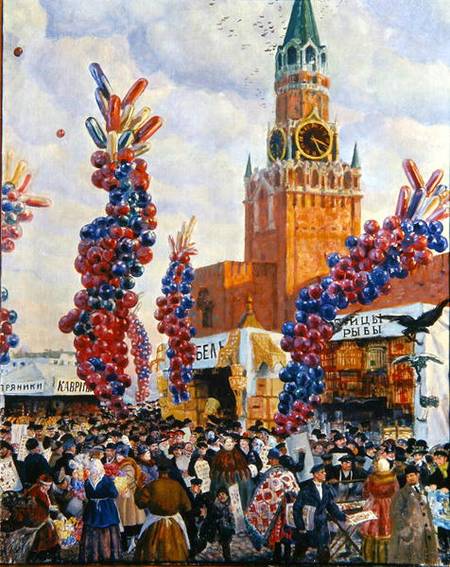 Easter Market at the Moscow Kremlin van Boris Michailowitsch Kustodiew