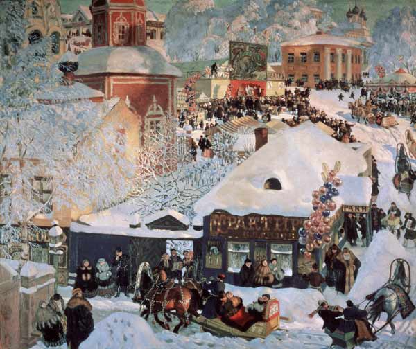 Winter. Shrovetide van Boris Michailowitsch Kustodiew