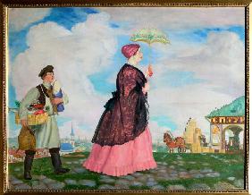 Merchant's woman with purchases