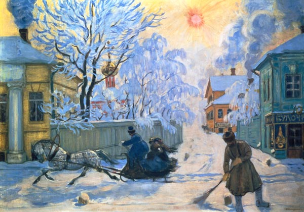 Frosty Morning van Boris Michailowitsch Kustodiew