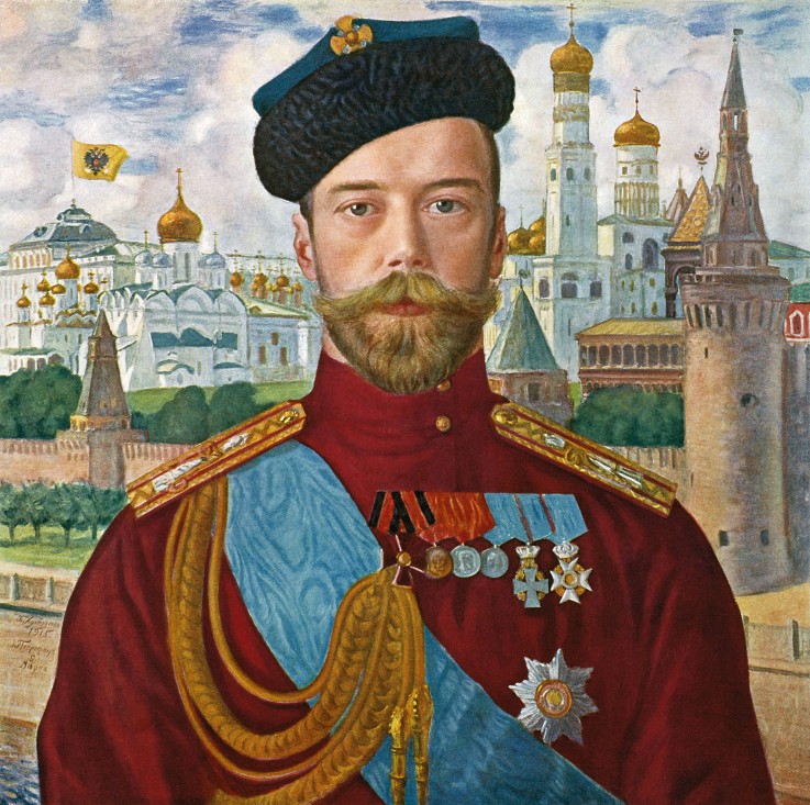 Portrait of Emperor Nicholas II (1868-1918) van Boris Michailowitsch Kustodiew