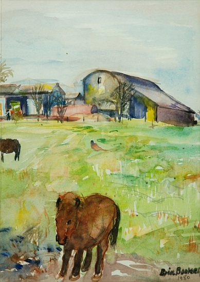 Pony in the Farm Meadow, East Green van Brenda Brin  Booker