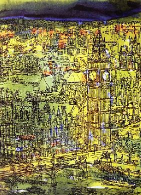 Westminster (w/c and mixed media on paper) 