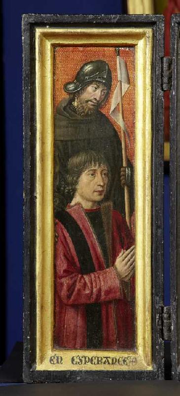 Bildnis Willem van Overbeke mit hl. Wilhelm (linker Innenflügel zu Bildnummer 20296) van Brügger (?) Meister