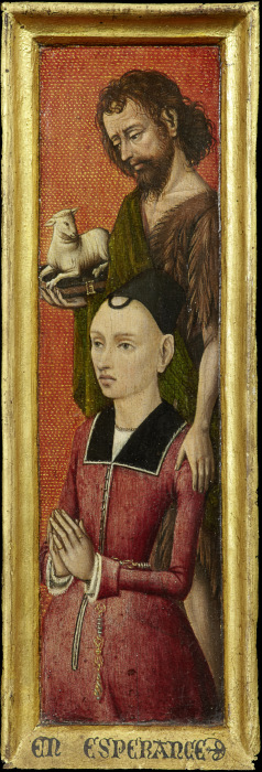Portrait of  Johanna de Keysere with John the Baptist van Brügger (?) Meister um 1485/90