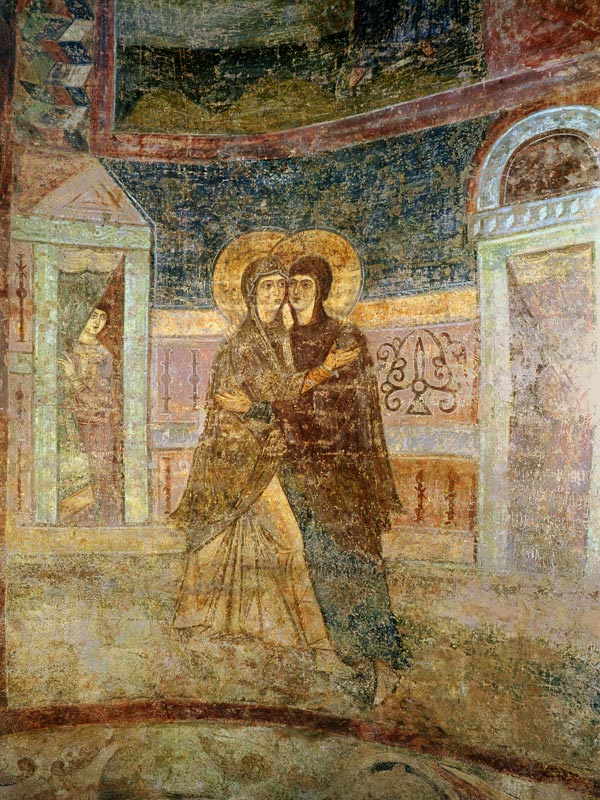 The Visitation, detail from the chapel interior van Byzantine
