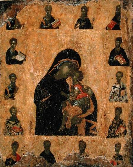 Virgin of Tenderness with the Saints van Byzantine