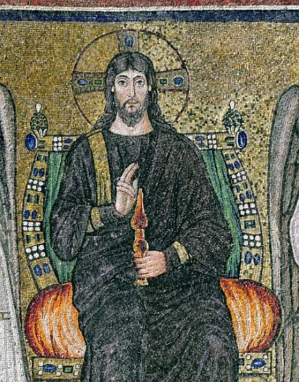 Christ enthroned with the angels (detail of 344548) van Byzantine School