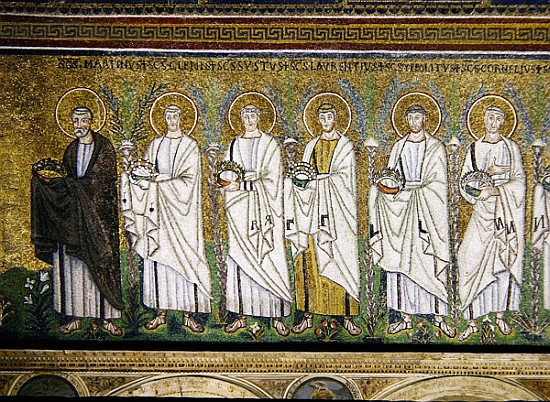 Group of saints and martyrs van Byzantine School