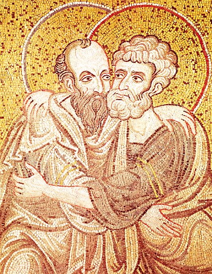 SS. Peter and Paul Embracing van Byzantine School