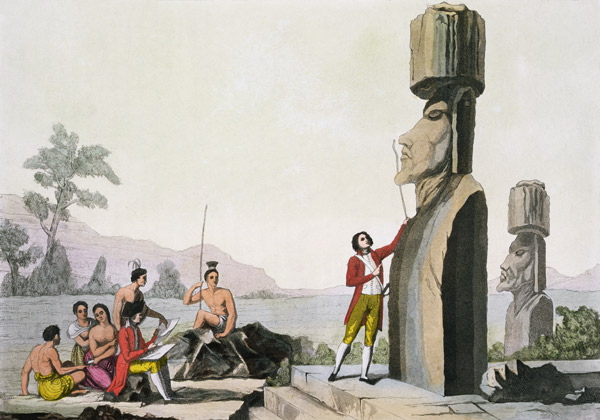 Island Monument, from Captain Cook's visit to Easter Island van C. Bottigella