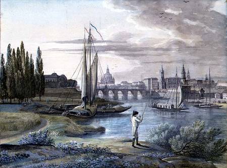 View of Dresden and the River Elbe van C. Roes