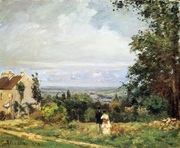 Landschap in de buurt van Louveciennes van Camille Pissarro