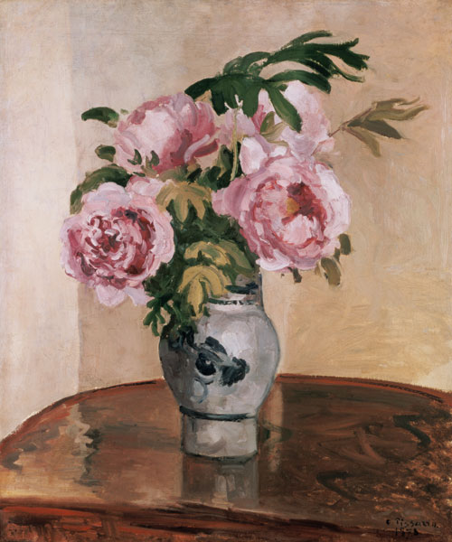 A Vase of Peonies 1875 van Camille Pissarro
