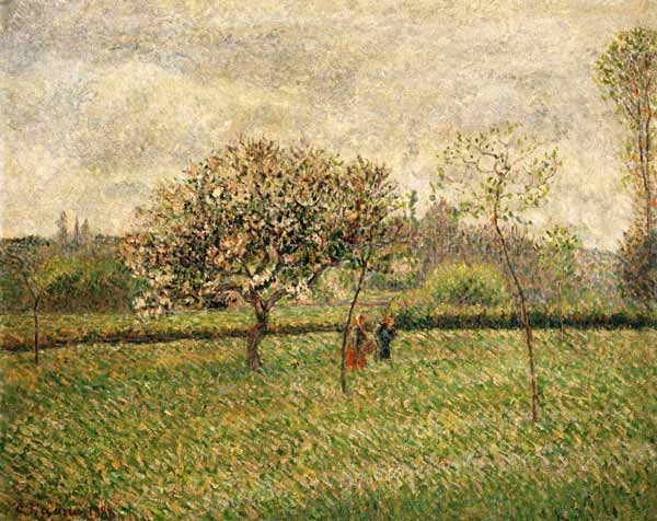 Blühende Apfelbäume in Eragny. van Camille Pissarro