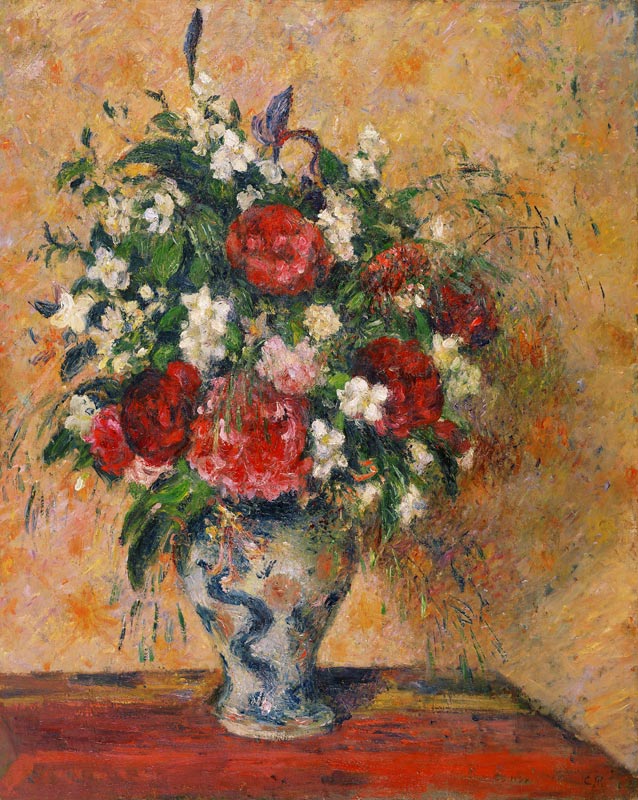 Blumen in einer Vase van Camille Pissarro