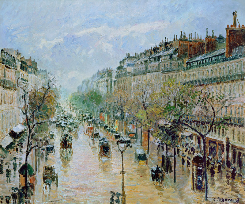 Boulevard Montmartre van Camille Pissarro
