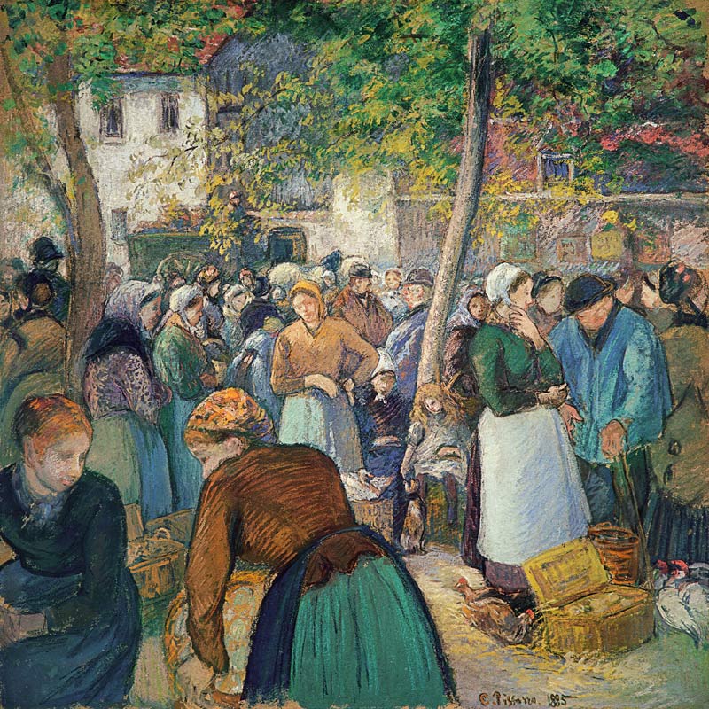 Der Geflügelmarkt, Gisors van Camille Pissarro