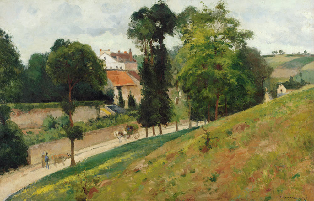 Die Rue Saint-Antoine in L´ Hermitage, Pontoise van Camille Pissarro