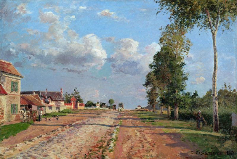 Route de Versailles, Rocquencourt van Camille Pissarro