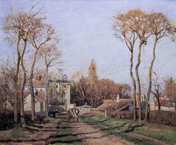 Entrance to the Village of Voisins, Yvelines van Camille Pissarro