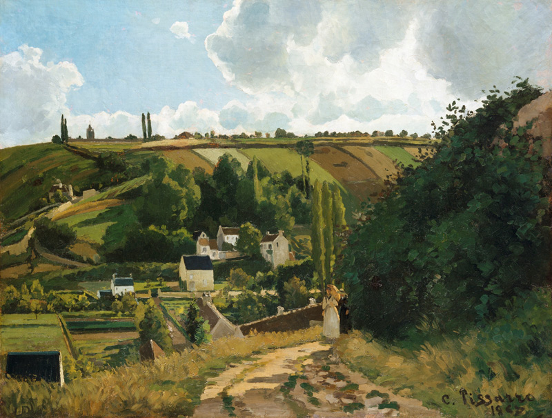 Hügel bei Jallais, Pontoise van Camille Pissarro