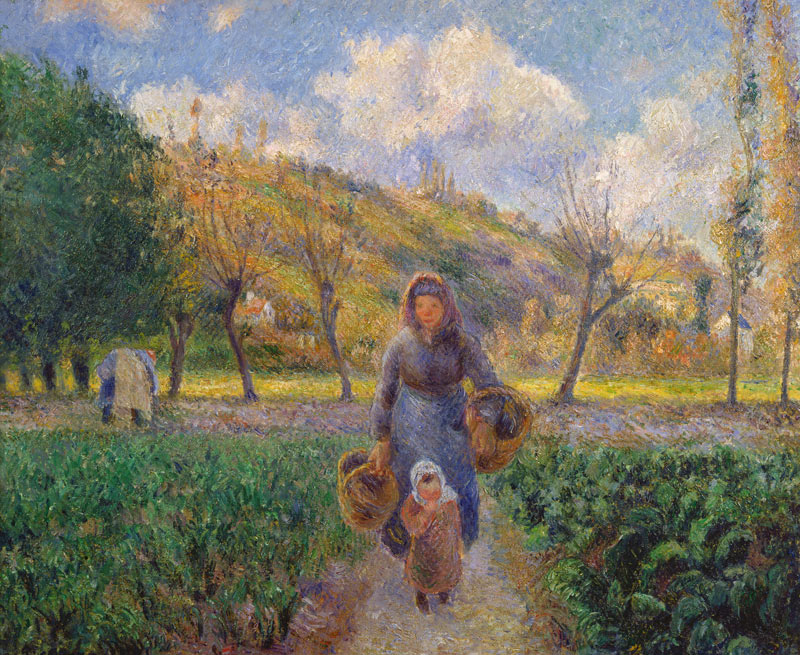 Im Gemüsegarten van Camille Pissarro