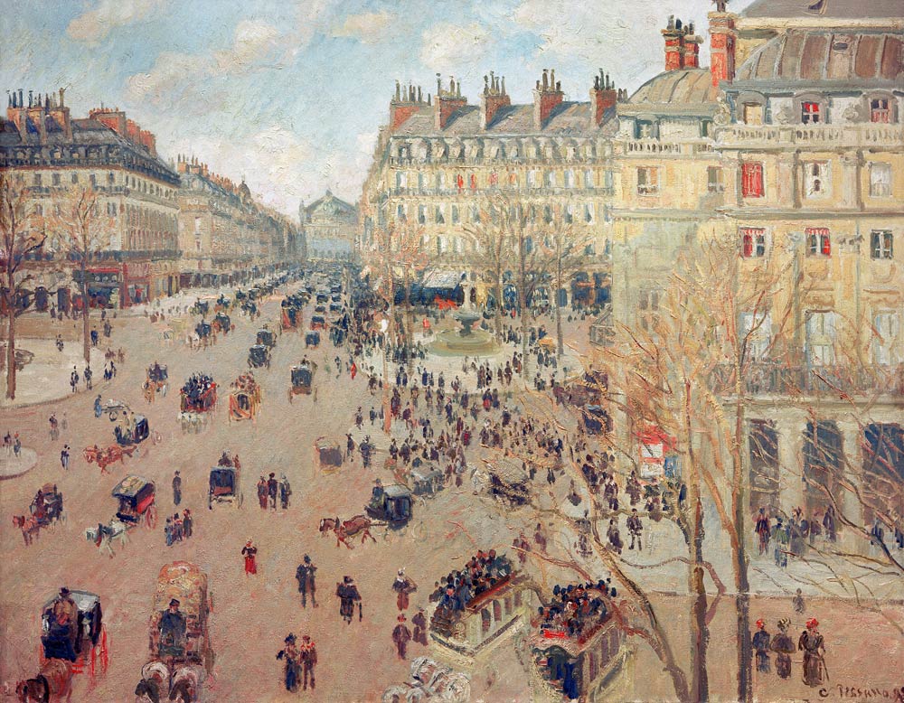 Pissarro / Place du Théâtre Français van Camille Pissarro
