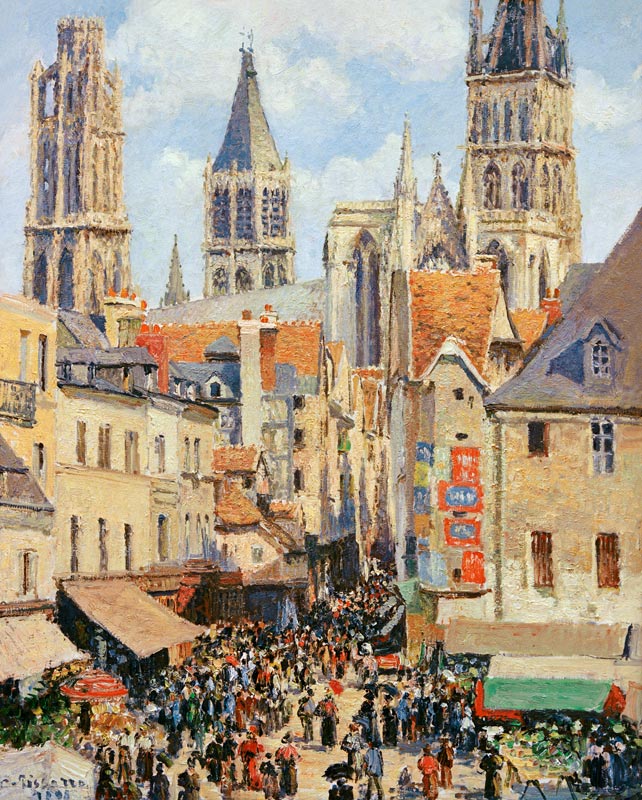 Die Rue de l´Epicerie in Rouen van Camille Pissarro