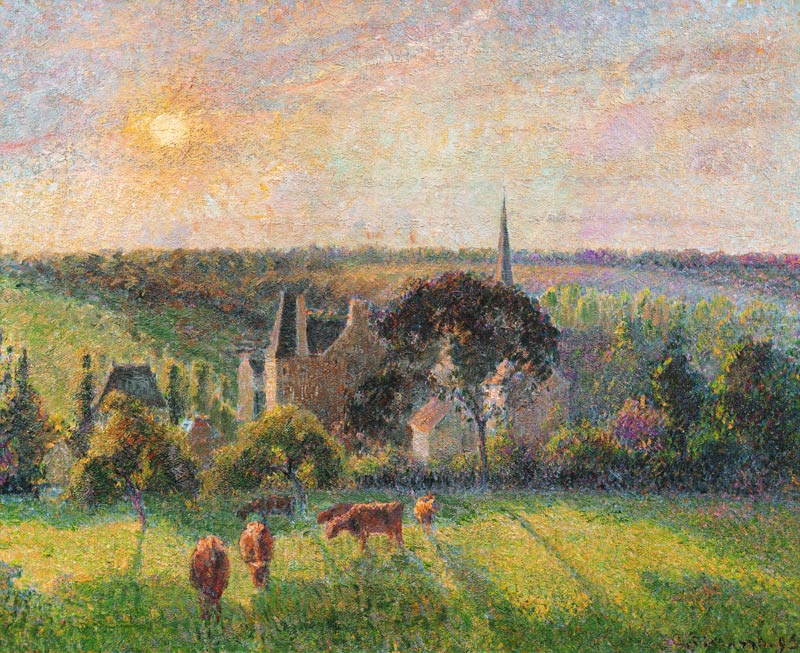 The Church and Farm of Eragny van Camille Pissarro