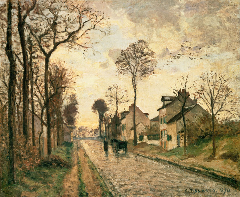 The Louveciennes Road van Camille Pissarro