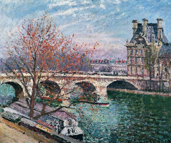 The Pont-Royal and the Pavillon de Flore van Camille Pissarro