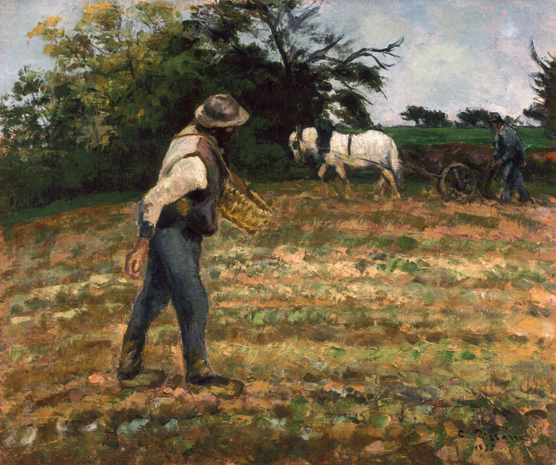The Sower, Montfoucault van Camille Pissarro