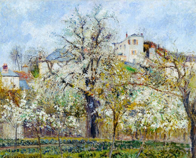 The Vegetable Garden with Trees in Blossom, Spring, Pontoise van Camille Pissarro