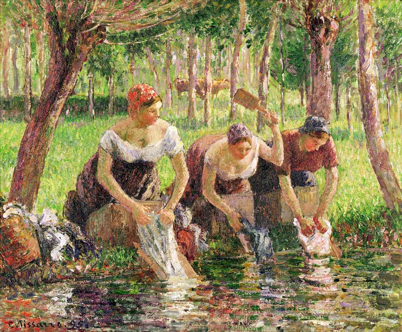 The Washerwomen, Eragny van Camille Pissarro