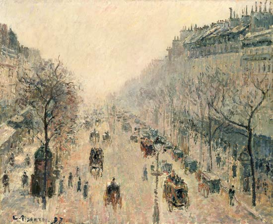 Boulevard Montmartre van Camille Pissarro