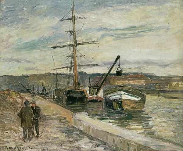 Camille Pissarro / Port of Rouen / 1883 van Camille Pissarro