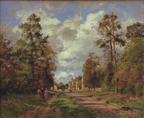 C.Pissarro, Die Straße von Louveciennes van Camille Pissarro