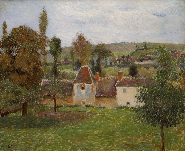 C.Pissarro, Farm in Bazincourt van Camille Pissarro