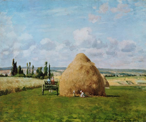 Der Heuschober, Pontoise van Camille Pissarro