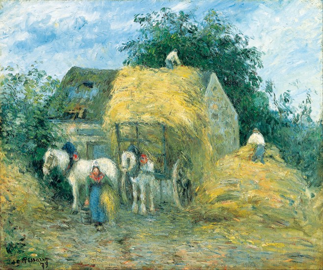 The Hay Cart, Montfoucault van Camille Pissarro