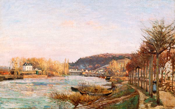 The Seine at Bougival van Camille Pissarro