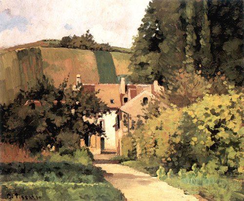 Dorfstrasse in Pontoise van Camille Pissarro