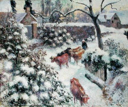 Effet de Neige a Montfoucault van Camille Pissarro