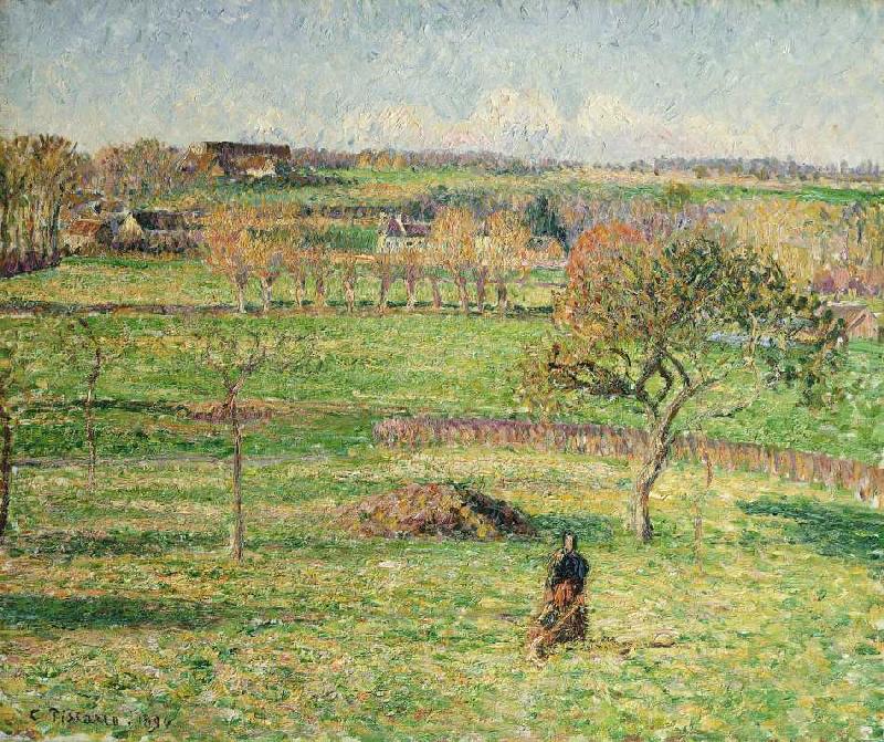 Felder im Herbst bei Bazincourt van Camille Pissarro