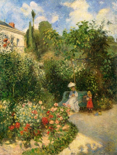 De tuin in Pontoise - Camille Pissarro van Camille Pissarro