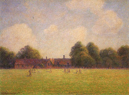 Hampton Court Green, London van Camille Pissarro