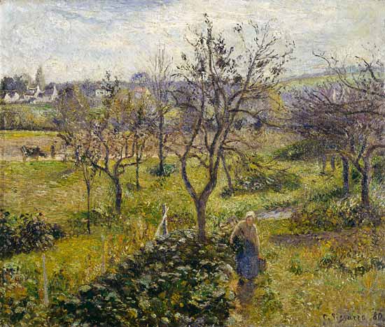 Landschaft mit Gemüsegarten bei Eragny. van Camille Pissarro